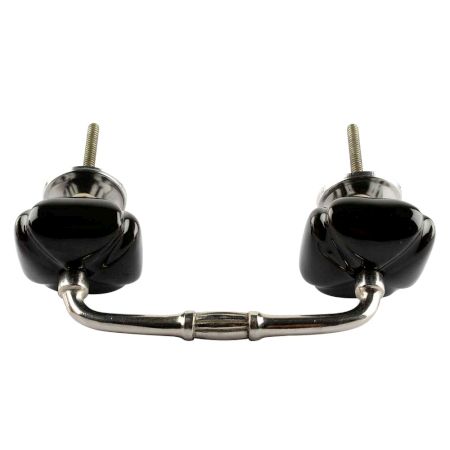 Solid Black Square Ceramic Bridge Handle